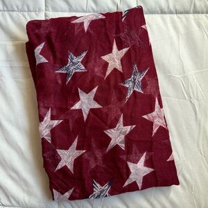 Red Sheery Scarf with Stars